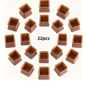 TEMU 22개 실리콘 의자 다리 보호 세트, 가구 발 보호 커버, 플라스틱 재질, 미끄럼 방지 직사각형 커버, 나무 바닥 보호용, 홈 , 무소음 매트, 커피 색상/블랙, 사무직 근로자, 아파트 생활|발매트