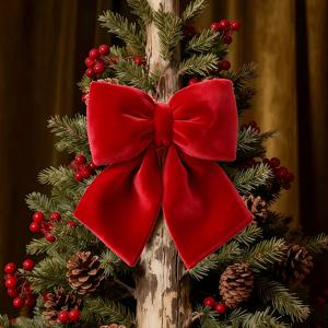 TEMU 아름다운 대형 크리스마스 리본 장식, 크리스마스 장식 리본, 클래식 레드 크리스마스 트리 리본, 실내/실외 크리스마스 트리 장식, 웨딩 장면 배치, 크리스마스 리스 장식, 파티 장식, 선물 포장, 추수감사절, 새해, 데이, 가구 장식가를 위한 완벽한 선택, 휴일 장식, 축제 장식, 장식 리본, 패셔너블한 장식, 고품질 리본, 휴일 리본