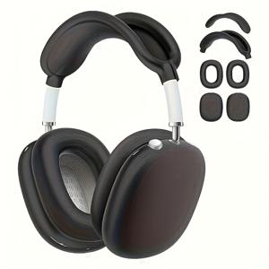 TEMU AirPods Max 실리콘 케이스 세트 - 풀 보호, 스크래치 방지, 세척 가능한 헤드폰 커버 (블랙, 화이트, 블루, 그린), 내구성 및 스타일리시 디자인, AirPods Max 호환, 헤드폰 보호, 세련된 헤드폰 케이스, 세척 가능한 헤드폰 케이스