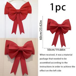 TEMU 스페셜: 초대형 레드 리본 장식, 가볍고 내구성 강한 EVA 소재, 크리스마스, 웨딩, 발렌타인데이, 새해 파티 장식 무료 제공, 홈 선물 장식