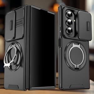 TEMU 패션 & SF 스타일 삼성 폴더블용 헤비듀티 충격방지 폰 케이스 | Z Fold 7/6, Z Flip 7 FE/7/6 호환 | 360° 회전 메탈 링 스탠드 | 렌즈 커버 & 자석 차량용 거치대 호환, 모바일 액세서리,과학 소설 디자인,고품질 케이스,스마트폰 소유자,기술 애호가|케이스