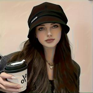 TEMU 여성용 넓은 챙 버킷햇, 메시 백 & 구조적인 6단 디자인 - 가볍고 사계절용 야외 모자, 봄 여름 가을, 패션 액세서리, 통기성 좋은 소재, 스타일리시한 헤드웨어, 시즌 패션, 캐주얼 여행 해변 바캉스룩