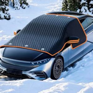 TEMU 내구성 강한 옥스포드 원단 윈드실드 커버 - UV 차단 및 눈 방지, 쉬운 설치, 유연한 디자인, 고품질 소재, 전천후 보호, 차주를 위한 날씨에 강한 소재, 세련된 외관, 차량 관리 액세서리