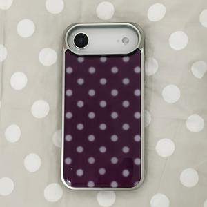 TEMU 아이폰 17 Pro Max, 17 Pro, 17 Air, 16 Pro Max 및 이전 모델용 실버 엣지 풀 스크린 물방울 무늬 휴대폰 케이스. 스타일리시하고 내구성이 뛰어난 하드 백 커버로 선물용으로 완벽합니다.|폰케이스|아이폰케이스