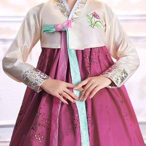 TEMU 여성 아름다운 스트랩 에스닉 자수 전통 한복 세트 성인 한복 하객 사진 한복 무대 공연 한복