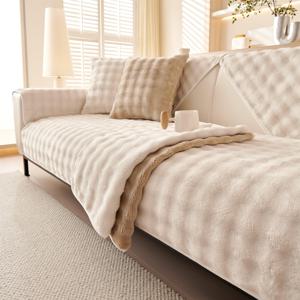 TEMU 모사슈 소파커버 통세탁 프렌치 토끼털 극세사 쇼파패드 논슬립 미끄럼방지패드2인용 3인용 소파 보호 커버 애완 동물이 있는 가족을 위한 소파 먼지 커버 미끄럼 방지 기계 세척 가능|소파패드