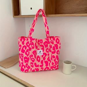 TEMU Y2K 패턴 토트백, 대용량, 여성용 귀여운 핸드백 & 쇼핑용 통근 가방