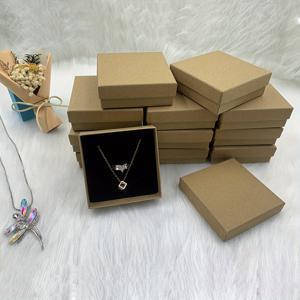 TEMU 12개 패션 크래프트 종이 목걸이 포장 상자, 귀걸이 스터드 박스, 장식 보석 세트 포장 완성