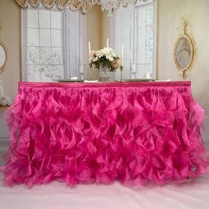 TEMU 1pc 테이블 스커트 6피트 더블 오간자, 폴리에스터, 깃털 없음, 배터리 없음, 소박한 테마, 골든 파티 장식, 결혼식, 졸업식, 할로윈, 추수감사절, 크리스마스, 하누카, 데이, 가을, 겨울, 직사각형 테이블용