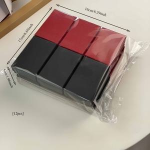 TEMU 12개 팩으로 구성된 빨간색과 검은색 선물 상자, 예술적이고 장인 정신이 돋보이는 작은 직사각형 상자, 판타지와 상어 테마, 종이 재질, 보석 및 액세서리 프레젠테이션에 이상적