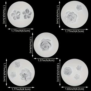 TEMU 5-팩 미니 플라워 실리콘 몰드, 수지 캐스팅 쥬얼리 만들기 도구, DIY 공예 키체인 목걸이 귀걸이 몰드, 꽃 모양 미술 용품