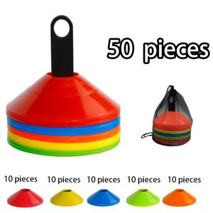 TEMU 50개 PE 축구 훈련 콘, 스포츠 필드 마커로 민첩성 및 속도 훈련, 보관 가방 포함 - 축구, 농구 및 청소년 스포츠 장비에 적합