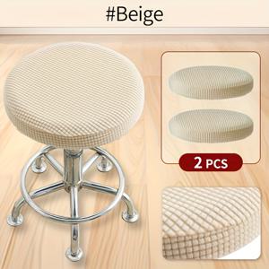 TEMU 2개 세트 라운드 바 스툴 & 카운터 높이 의자 커버 - 부드러운 파스텔 컬러 (베이지, 그레이, 핑크, 오렌지, 레드, 그린, 블루, 터키즈, 브라운, 블랙, 화이트, 네이비) - 기계 세탁 또는 손 세탁 가능, 일체형 디자인과 탄성 밴드 & 버튼 클로저, 주방, 다이닝, 홈 데코용 내구성 있는 원단 - 표준 바 스툴 호환