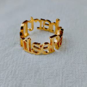 TEMU 맞춤형 이름 반지, 개인 맞춤 레터 오픈 반지, 스테인리스 스틸 커플 이름 웨딩 반지, 트렌디한 여성용 약혼 주얼리.