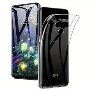 TEMU 폰 케이스: V50 ThinQ 투명 케이스 슬림 클리어 TPU 고무 유연한 소프트 라이트 베이지 투명 보호 슬리브 폰 케이스 커버