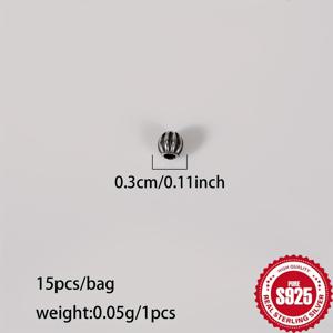 TEMU 15개 스털링 실버 빈티지 패턴 스페이서 비즈, 팔찌 만들기용 패션 실버 주얼리 DIY 키트