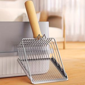 TEMU 2-in-1 스테인리스 스틸 고양이 모래 삽 | 고양이 모래, 양모래 및 미세 모래 겸용 다기능 금속 고양이 모래 도구, 고양이 애완견 필수품, 해변 모래 및 조개 수집에 적합