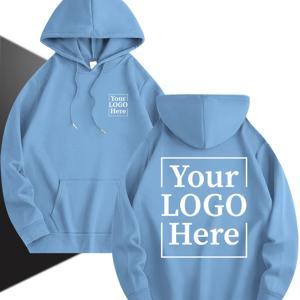 TEMU 남성용 베이지 후드 스웨트셔츠, 맞춤 로고 가능 - 