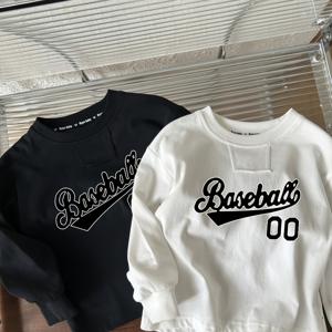 TEMU 2개 세트 소년용 긴팔 티셔츠 - 루즈핏 캐주얼 크루 넥 탑, 