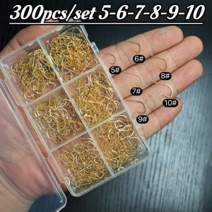 TEMU 300개 세트, 경쟁 이벤트용으로 특별히 디자인된 낚시 바늘, 강화된 인장 강도, 얇은 바늘 몸, 바늘톱니 없음, 고탄소강 재질.