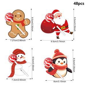 TEMU 12/24/48개 크리스마스 레드 롤리팝 파티 장식, 축제 분위기 조성을 위한 홈 데코, 크리스마스 테이블 장식, 크리스마스 공예 용품, 크리스마스 홈 데코, 휴일 장식, 계절 홈 액센트, 장식 액센트, 축제 테마, 종이 장식, 가벼운 장식, 휴일 공예, 이벤트 주최자, 휴일 쇼핑 크리스마스, 새해