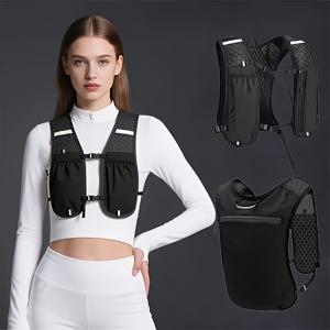 TEMU 남녀 공용 경량 여행 조끼 백팩, 국경 넘어 야외 사이클링, 트레일 러닝 및 하이킹에 적합, 물통 포함.