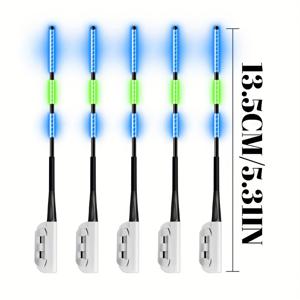 TEMU 5개 낚시 물갈기 표시등 (배터리 없음); 물갈면 모든 조명이 빨간색으로 변함; 장거리 낚싯대 팁 조명; 야간 낚시용 밝은 발광 스틱; 야간 낚시 표시등.