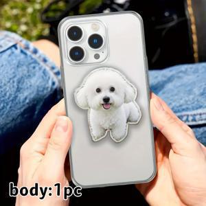 TEMU 1개/3개 맞춤형 아크릴 휴대폰 핸들, 애완동물 휴대폰 스탠드, 대형 얼굴 휴대폰 스탠드 | 개인화된 애완동물 휴대폰 핸들 | 커플 사진 핸들, 가족과 친구에게 선물하기 좋은 휴가 선물, 재미있는 맞춤 선물, 결혼식 시즌, 학교 시즌