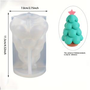 TEMU 3D 크리스마스 트리 캔들 몰드, 우아한 나무 모양 레이어드 가지 몰드, 석고 레진 시멘트 주조용, 실리콘 크리스마스 장식 몰드, DIY 수제 공예, 크리스마스 선물용