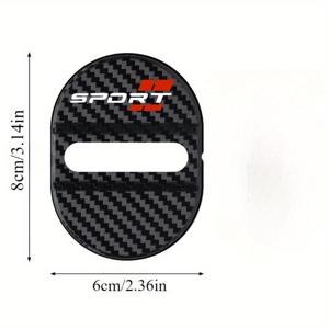 TEMU 레드 SPORT 도어락 보호 커버 4개 세트, 카본 파이버 텍스처 디자인, 진동 및 소음 감소/방음 접착/밀봉 패치 쿠션