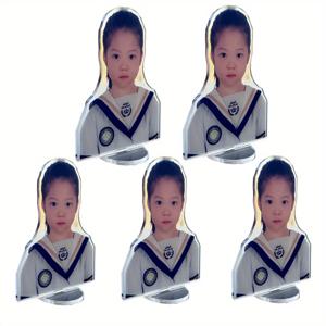 TEMU 5개 묶음 8cm 아크릴 스탠드 | 양면 애니메이션/캐릭터 사진 스탠드, 방수 DIY 데스크탑 장식품, 파티 테이블 센터피스, 팬, 애완동물 및 축하 행사용 크리스마스 선물