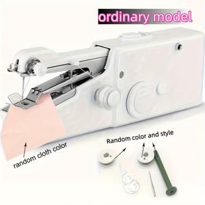 TEMU 패브릭 및 의류용 컴팩트 핸드헬드 재봉틀 - 휴대용 빠른 스티칭 도구, 화이트, 초보자 및 전문가용 쉬운 조작, 랜덤 색상 스풀 포함