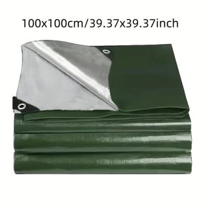 TEMU 강력한 내후성 야외 타프, 강화 금속 아일렛 포함 - 찢김 방지, UV 저항, 캠핑, 수영장, 자동차, 정원, 파티오, 야외 타프용 강력 PVC 타프, 캠핑 필수품, 내구성 있는 구조, 내후성 커버