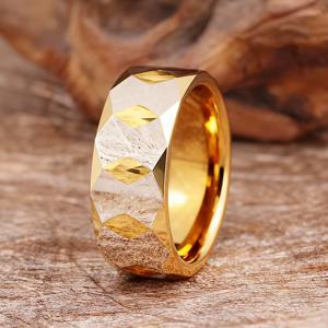 TEMU 고품질 8mm 폭 골든 316L 304 스테인리스 스틸 링, 남녀공용 패셔너블하고 쿨한 럭셔리 웨딩 주얼리