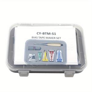 TEMU 16pcs / set 바이어스 테이프 메이커 키트, 바인더 풋과 함께 4개의 크기, 나무 재봉틀, 재봉 퀼트를위한 위치 핀을 가지고 있습니다