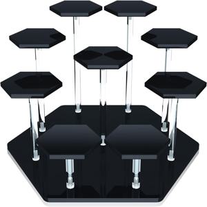 TEMU 1개 아크릴 디스플레이 스탠드, 9단 다기능 디스플레이 스탠드, 액션 피규어, 수집품, 화장품 및 향수 디스플레이용 육각형 브래킷, 클래식한 홈 데코레이션을 위한 완벽한 선택