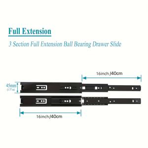 TEMU 2팩 10인치 서랍 슬라이드, 사이드 마운트 볼 베어링 서랍 슬라이드, 3단 풀 익스텐션 100파운드 용량