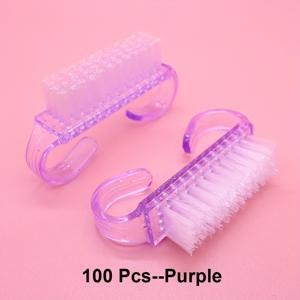 TEMU 100개입/박스 도매 네일 아트 브러시 아크릴 네일 먼지 청소용 플라스틱 매니큐어 클리너 브러쉬 작은 각도 글리터 뷰티 케어 청소 도구