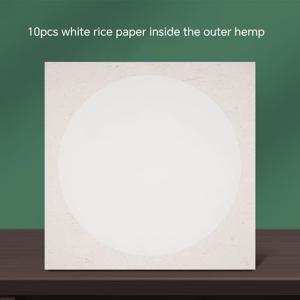 TEMU YB 두껍게 된 DIY 캘리그라피 및 잉크 페인팅용 쌀 종이, 10장 - 원형 생쉬안 종이, 축제 장식용 비 흘림 아트 제작 시트|캘리그라피