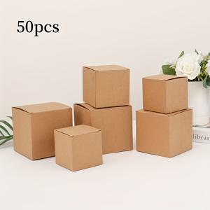 TEMU 50개 직사각형 촛불 종이 상자 네 가지 색상 빈 화장품 상자 쉽게 접을 수 있으며 결혼식, 생일 파티, 크리스마스 비즈니스 일반 포장 선물에 적합합니다.