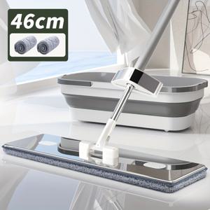 TEMU 2023년 신제품 twist 세트가 포함된 대형 걸레 및 버킷 세트, 평면 바닥 걸레 및 버킷, 3개의 마이크로화이버 패드가 있는 바닥 청소 걸레, 건식 및 습식 사용, 가정용 청소 도구, 단단한 목재, 강화 목재 바닥, 타일에 적합