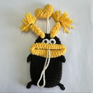 TEMU 귀여운 카툰 소시지 입 모양 자동차 키 커버, 창의적인 니팅 디자인, 모든 차 키에 적합