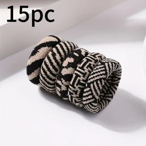 TEMU 15-20개입 고탄력 머리끈 - 무봉제 헤어 밴드, 여성용 신축성 헤어 타이, 디자인, 땋은 머리, 번 스타일링에 적합, 땋은 머리용 머리끈, 번 만들기, 무 디자인, 패브릭 헤어밴드