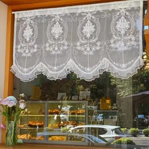 TEMU 1pc 빈티지 자카드 레이스 커튼 세트, 장식적인 상단 - 자수 모이 패턴 로드 포켓 창문 드레스, 거실 및 침실용 - 언라이너 폴리에스테르 농촌 커튼, 기계 세탁 가능, 올 시즌, 180-200 gsm