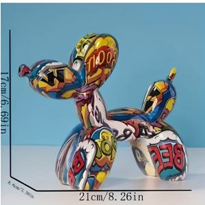 TEMU 시크한 레진 풍선 개 피규어 - 집, 사무실 및 특별한 날을 위한 다용도 장식 - 크리스마스, 할로윈, 부활절, 하누카 및 졸업식에 완벽 - 전원 필요 없음