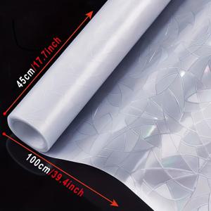 TEMU 1개 현대적인 기하학 패턴 프라이버시 창문 필름, 6밀 두께 PVC/PET/비닐 정전기 접착, 반투명 열 절연 스티커, 가정 및 사무실용