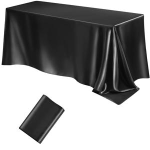 TEMU 1개 고급 단색 새틴 테이블보 - 웨딩, 파티, 크리스마스, 생일에 적합한 럭셔리 광택 직사각형 테이블 커버 - 쉽게 세척 가능한 패브릭 테이블 장식