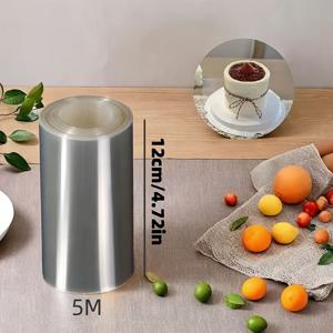 TEMU 1 롤, 5M 투명 케이크 컬러 롤, 3.94인치/4.72인치/5.91인치/7.87인치, 초콜릿 장식용 플라스틱 무스 서라운드 필름