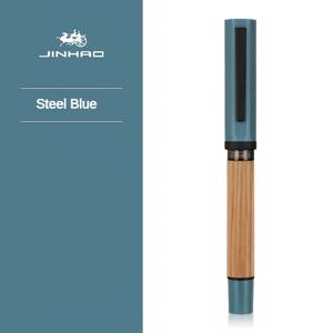 TEMU 1개 JINHAO 우드 만년필 F/EF 닙 - 학교, 사무실, 캘리그라피에 적합한 우드 만년필 - 우아한 필기구 & 오크 우드 바디 (잉크/교체용 잉크통 미포함)