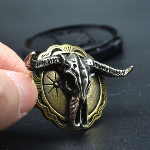 TEMU 1개 수제 빈티지 구리 황동 황소 해골 콘초 - 스크류백 클로저 DIY 지갑, 모자, 가죽 가방용 - 서부 & 남서부 공예용 황소 액센트, 내구성 있는 황동 황소 해골 버튼